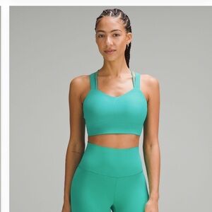 Lululemon Like a Cloud Longline Bra (Ribbed, Kelly Green) Size 12, D/DD